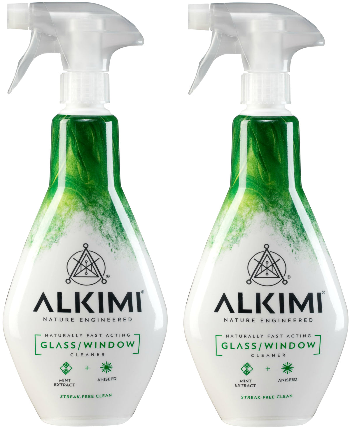 ALKIMI Glass & Window Cleaner - Streak-Free Shine with Natural Mint & Aniseed | Pack of 2 x 250ml