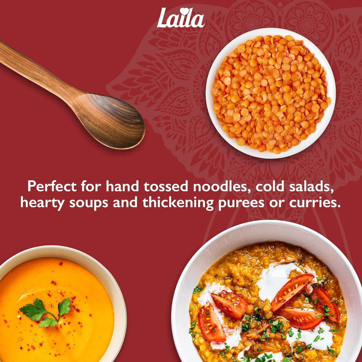 Laila Red Split Lentils - 500g | Rich in B Vitamins & Fibre | Easy to Prepare 3