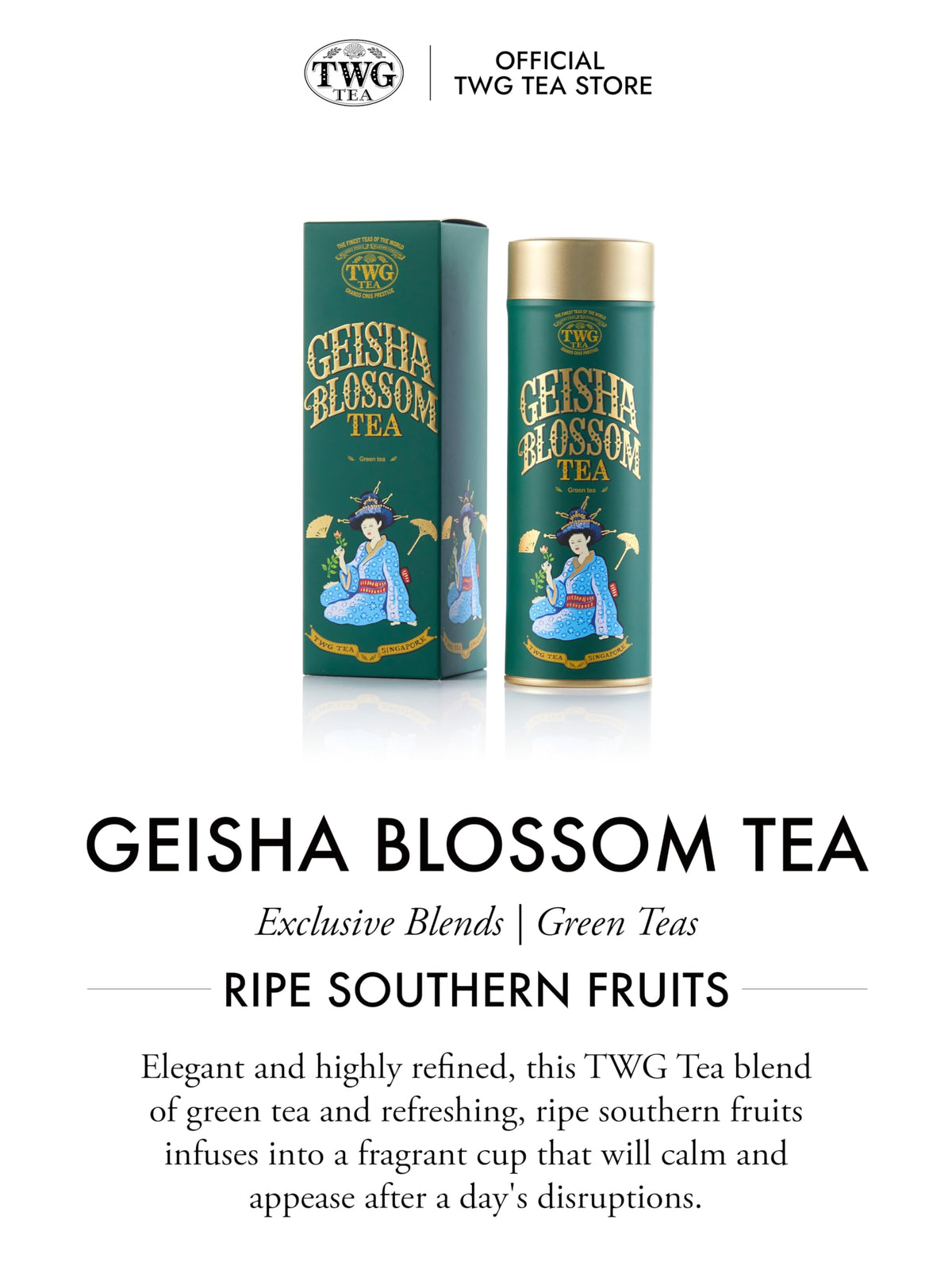TWG Geisha Blossom Tea - Loose Leaf Green Tea with Passionfruit & Marigold Petals | 100g Haute Couture Tin 3