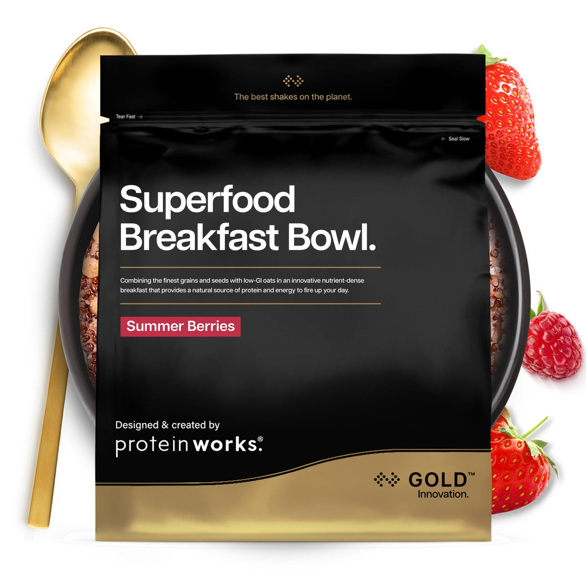 THE PROTEIN WORKS Superfood Breakfast Bowl - Summer Berry Feast | 600g | High in Protein