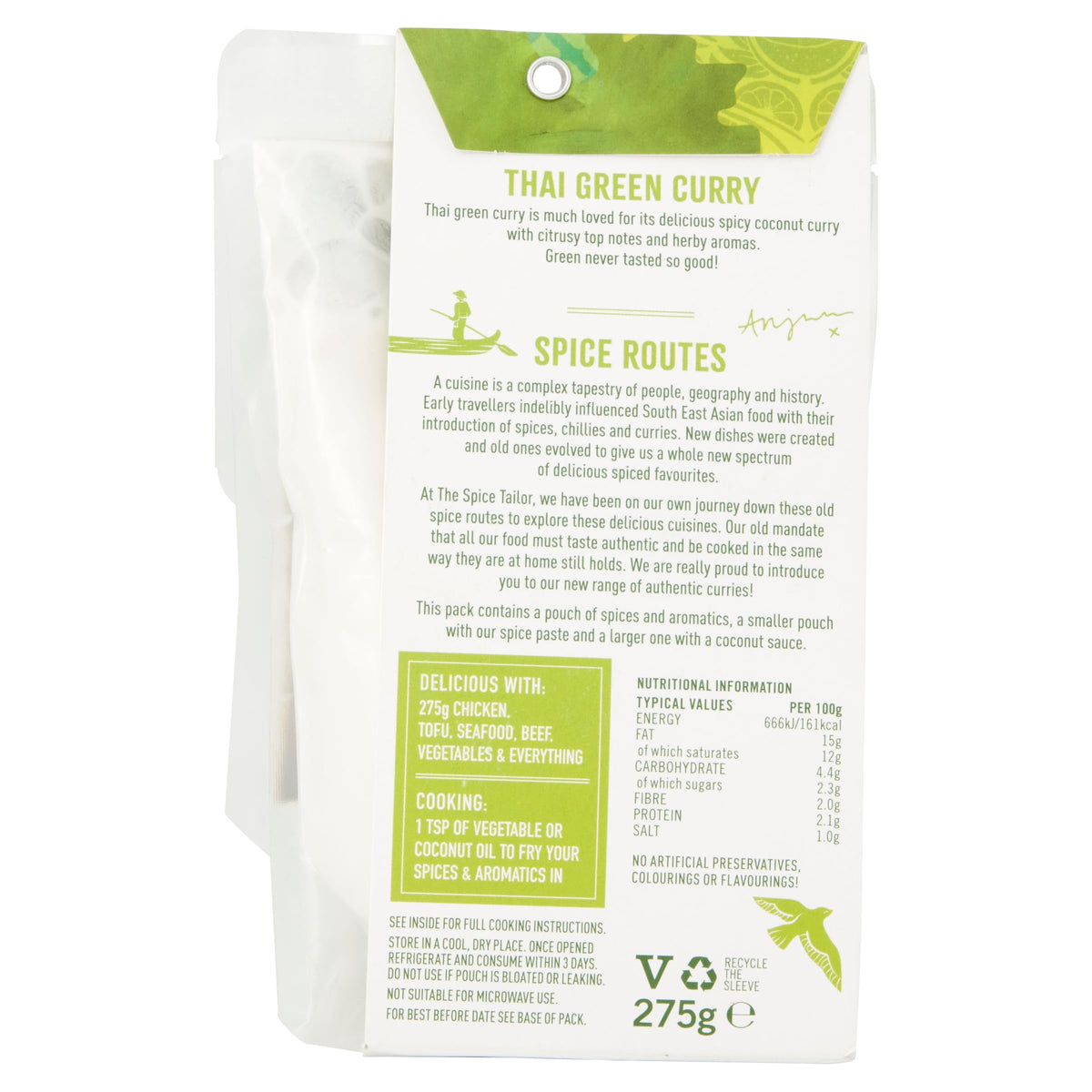 The Spice Tailor Thai Green Curry Meal Kit - Authentic Flavour, Serves 2-3, Pack of 5