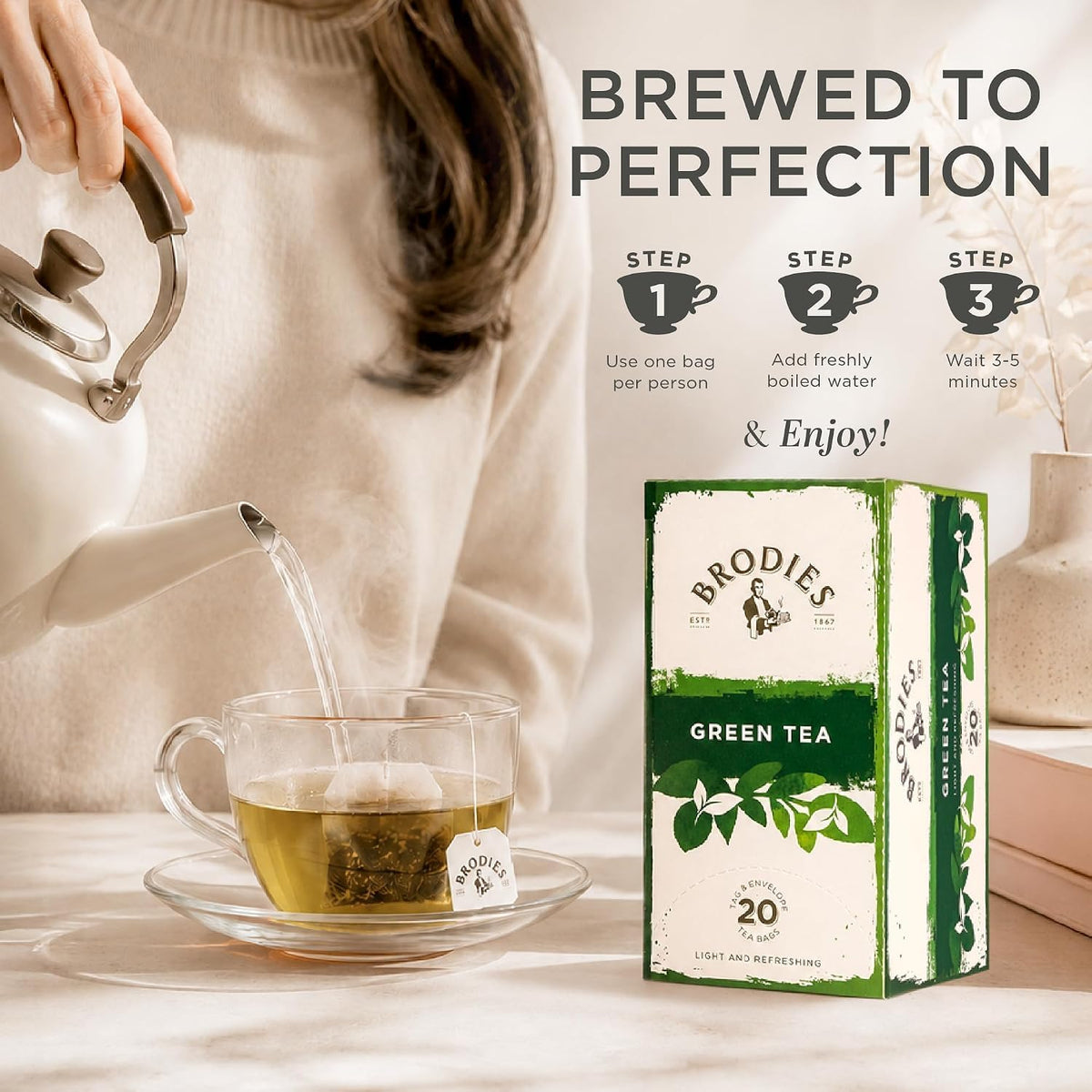 Brodies Sencha Green Tea - 120 Teabags | Antioxidant Properties | Refreshing 4