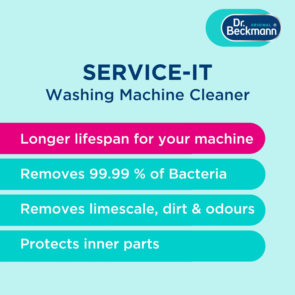 Dr. Beckmann Washing Machine Cleaner - Cleans, Freshens & Maintains | 500ml (2 x 250ml) | Liquid