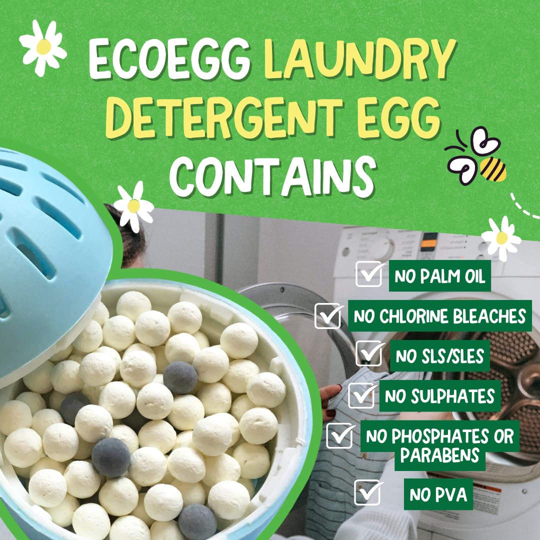 Ecoegg Laundry Egg Refill Pellets - 50 Washes | Fresh Linen Bio Scent | Detergent Capsules 5