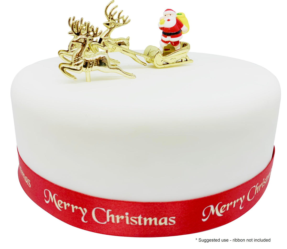 Anniversary House Santa Sleigh and Reindeer Cake Decorating Kit - 3 Pieces, Vintage Styling 3