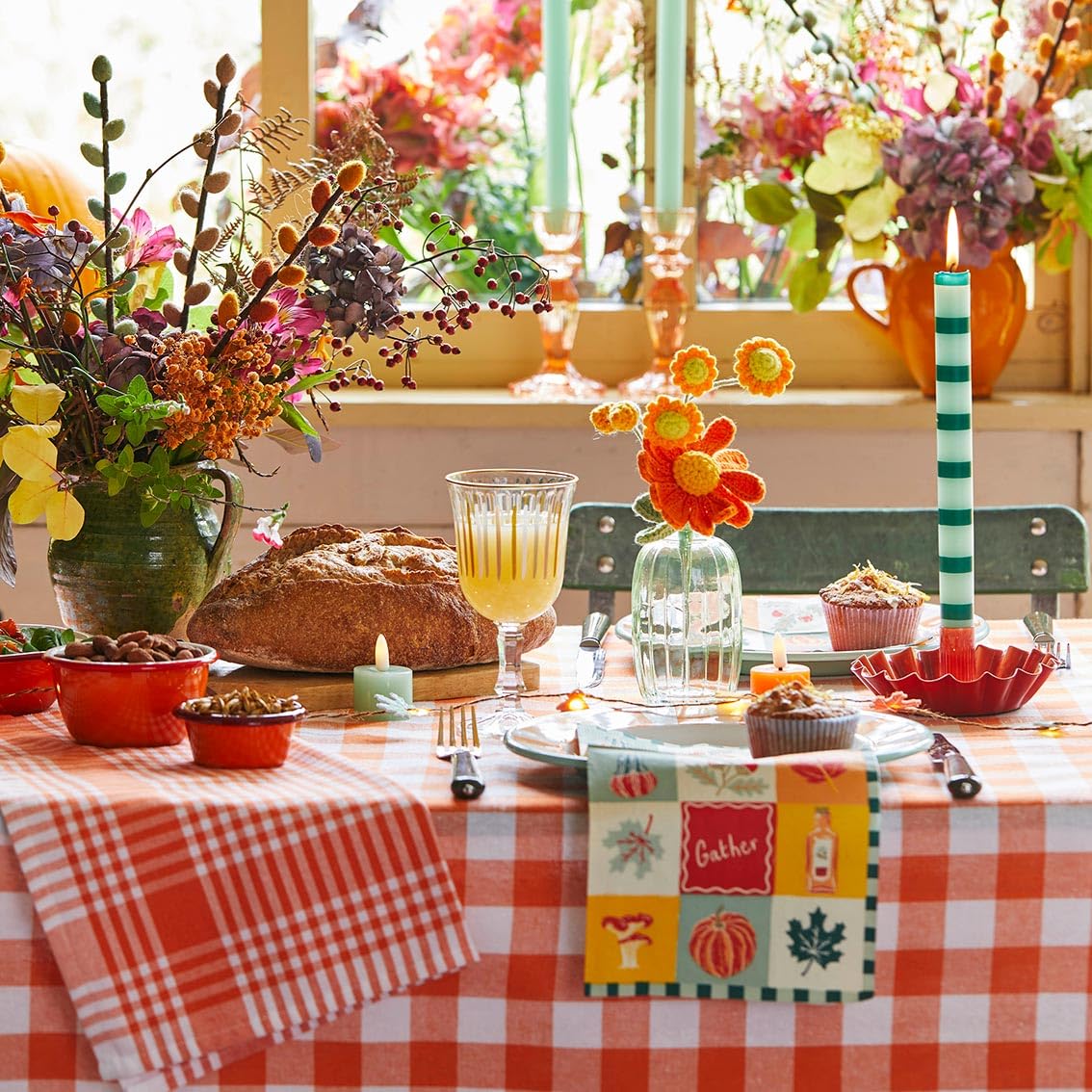 Talking Tables Orange Gingham Kitchen Tea Towels - Set of 2 | 100% Cotton | 45 x 70 cm 5