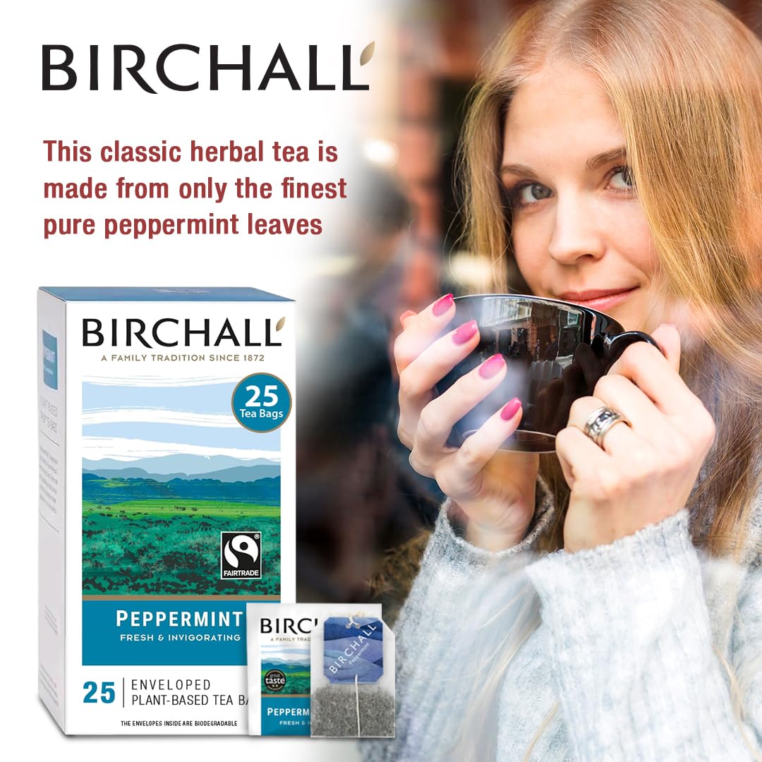 Birchall Peppermint Tea - Caffeine Free Herbal Tea, Supports Digestion | 25 Tea Bags (Pack of 2) 5