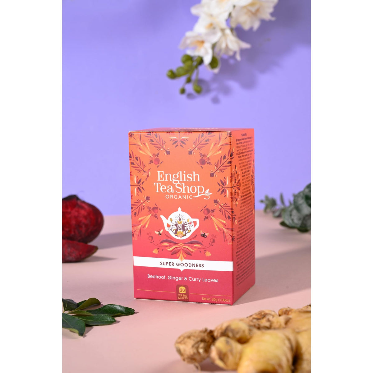 English Tea Shop Organic Beetroot, Ginger & Curry Leaves Herbal Tea - 20 Teabags, 70g 3