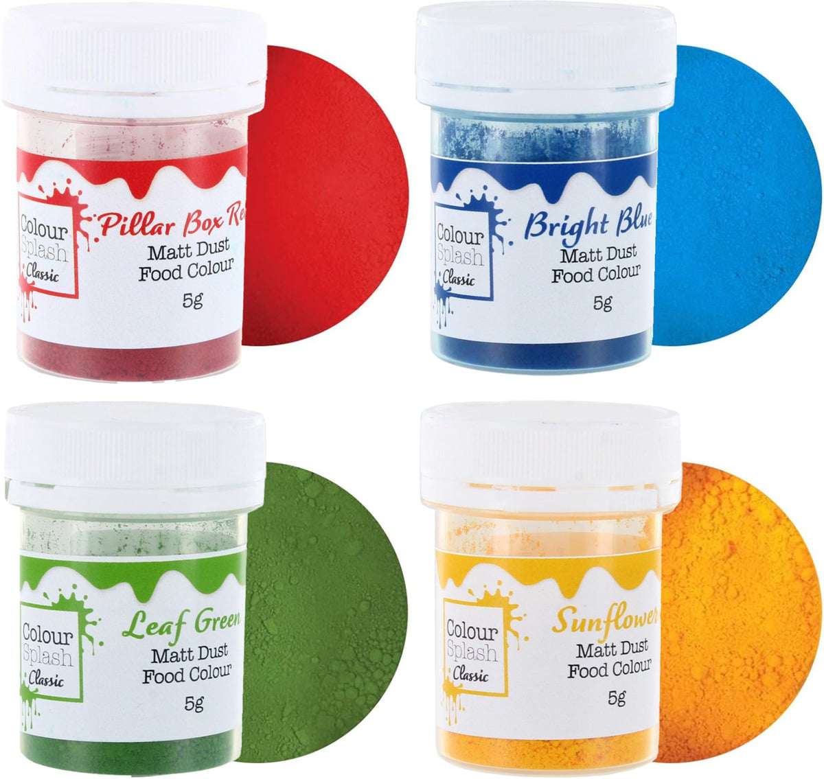 Colour Splash Primary Food Colouring Dust Set - 4 x 5g Jars 1