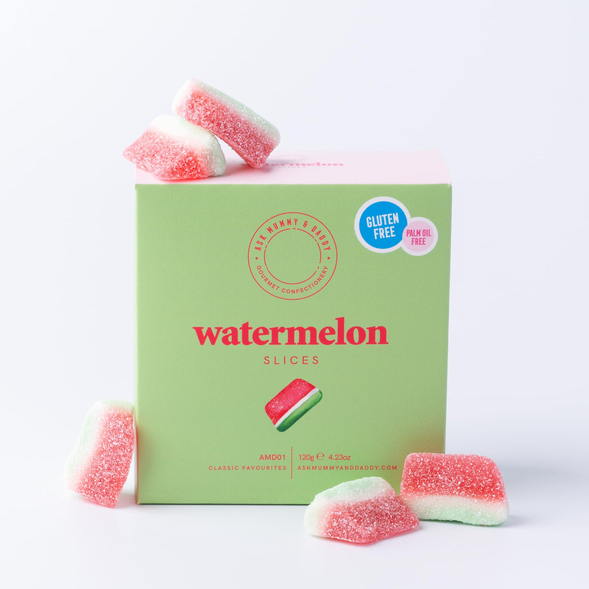 Ask Mummy & Daddy Watermelon Slices Gift Box - 120g Chewy Gummy Sweets