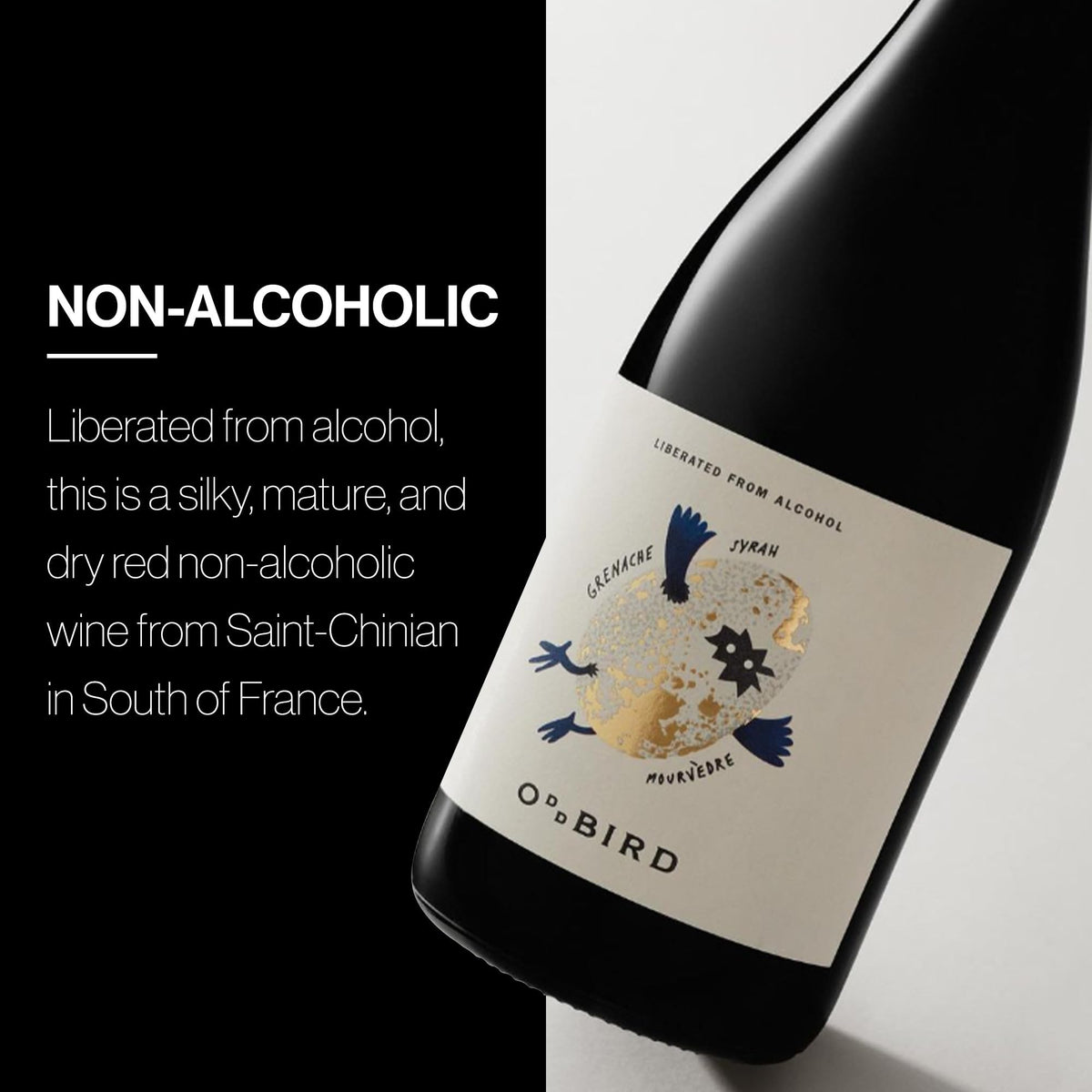 Oddbird GSM Non-Alcoholic Red Wine - Gluten-Free, Vegan, 750ml