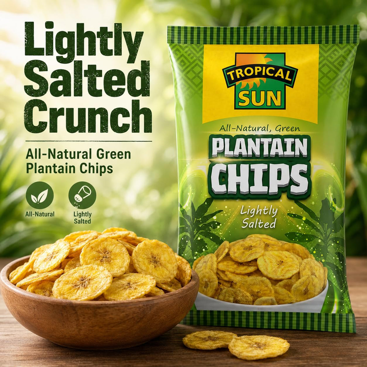 Tropical Sun Lightly Salted Plantain Chips - 70g Bags (Pack of 12) 4