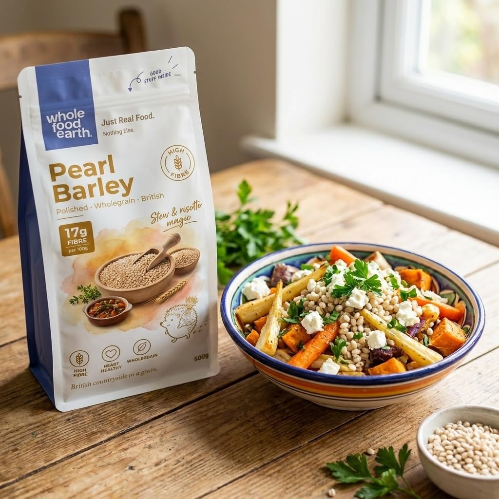 Wholefood Earth Organic Dried Pearl Barley - High Fibre, Vegan, 500g 4