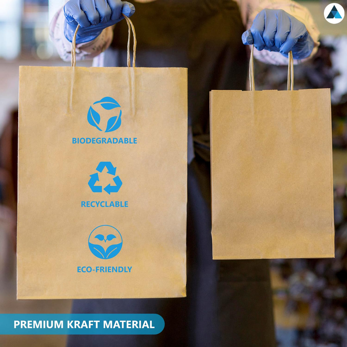Nationwide Paper Extra Large Brown Paper Carrier Bags - Pack of 40 | 320x220x280mm | Recyclable 3