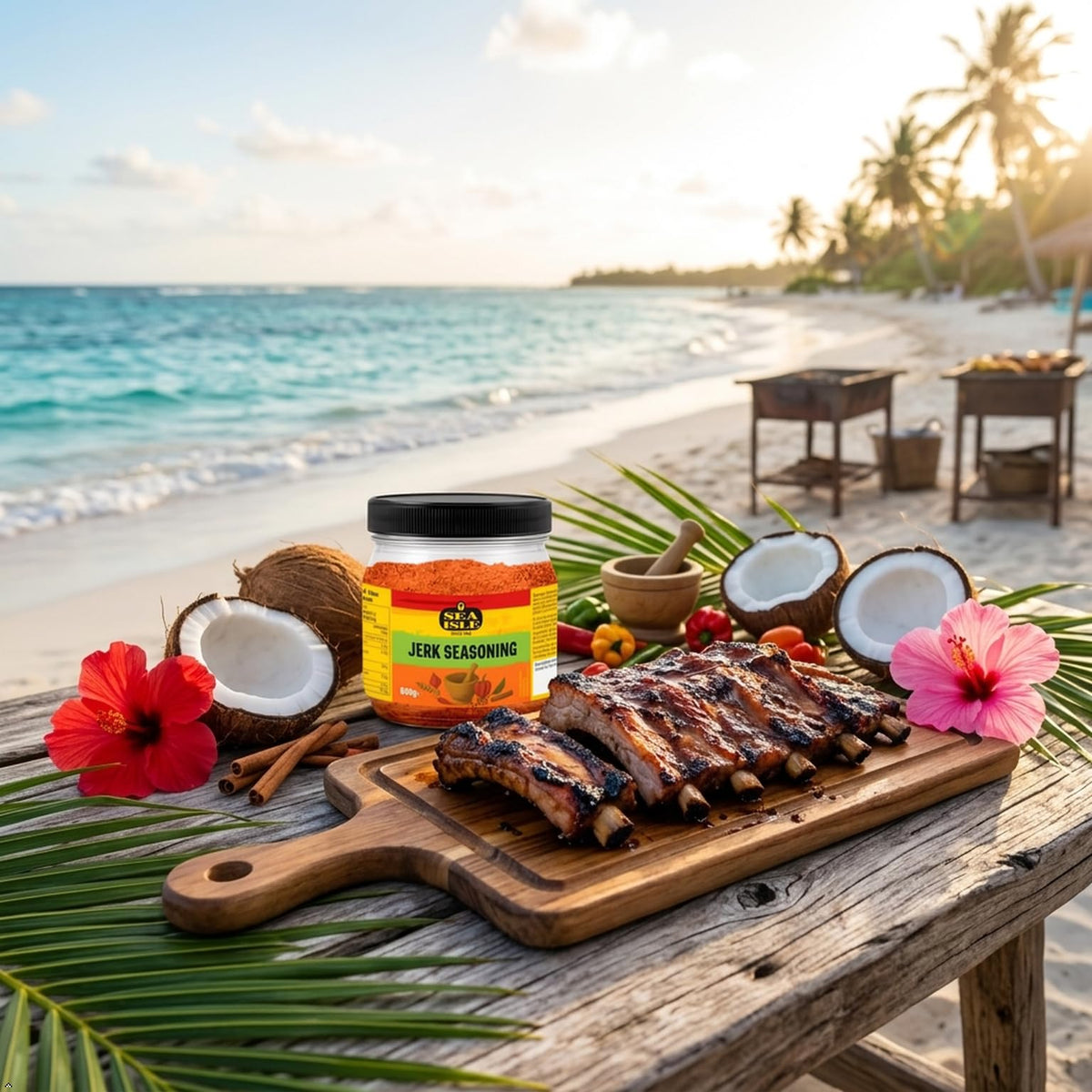Sea Isle Jerk Seasoning - Authentic Jamaican Flavor | 600g Bulk Pack 5