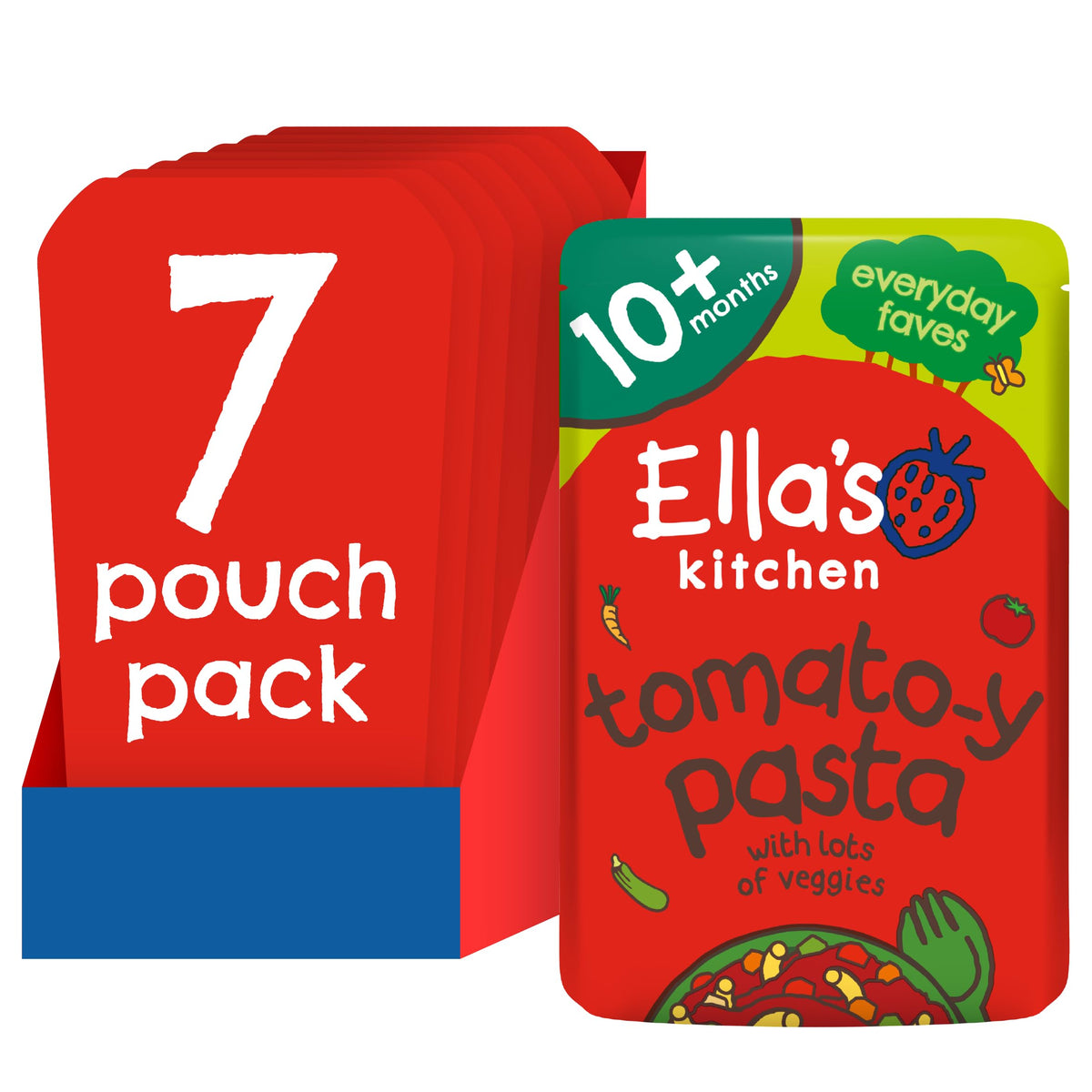 Ella's Kitchen Organic Tomato-y Pasta Savoury Meal - Suitable from 10 Months, Chunky & Lumpy Texture, 190g Pouch