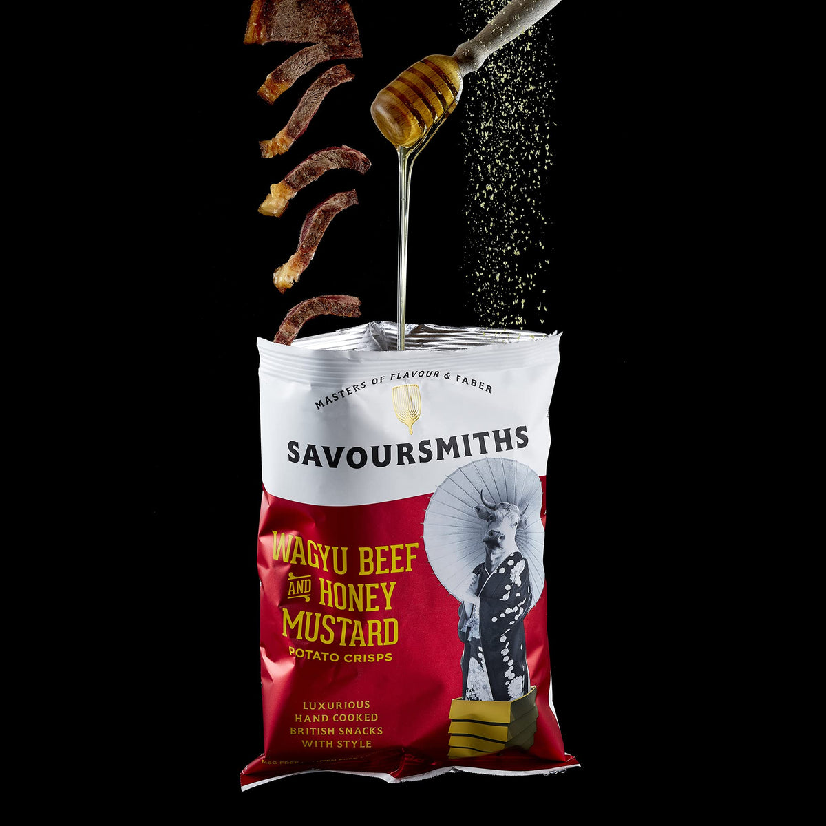 SAVOURSMITHS Wagyu Beef with Honey Mustard Luxury English Potato Crisps - Pack of 24 4