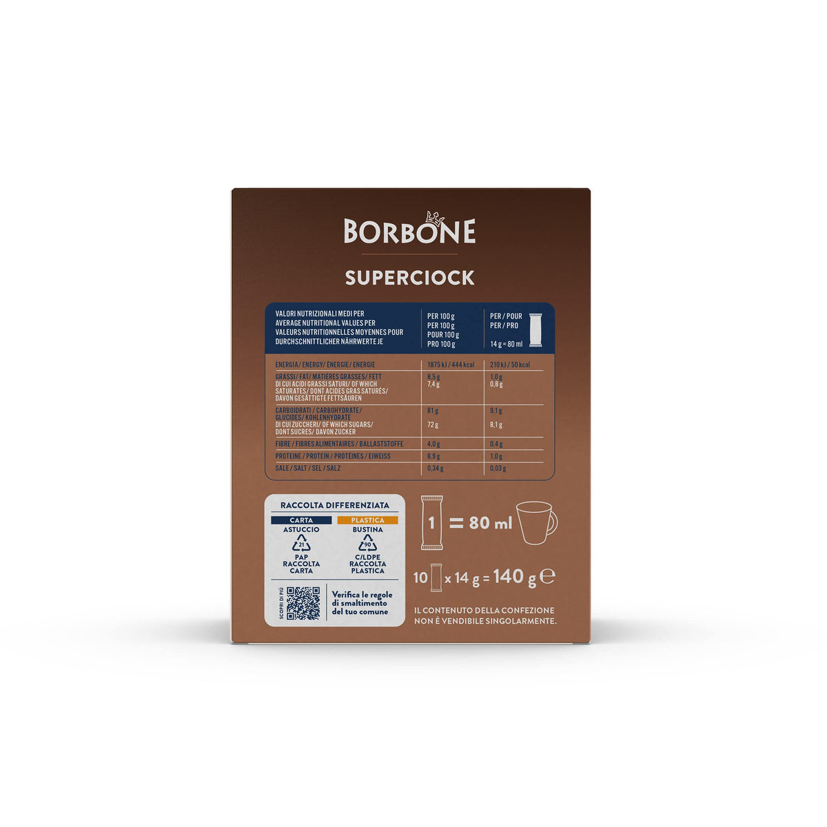 Caffè Borbone SuperCiok Chocolate Drink Mix - 80 Sticks | Instant Hot Chocolate | Made in Italy 6