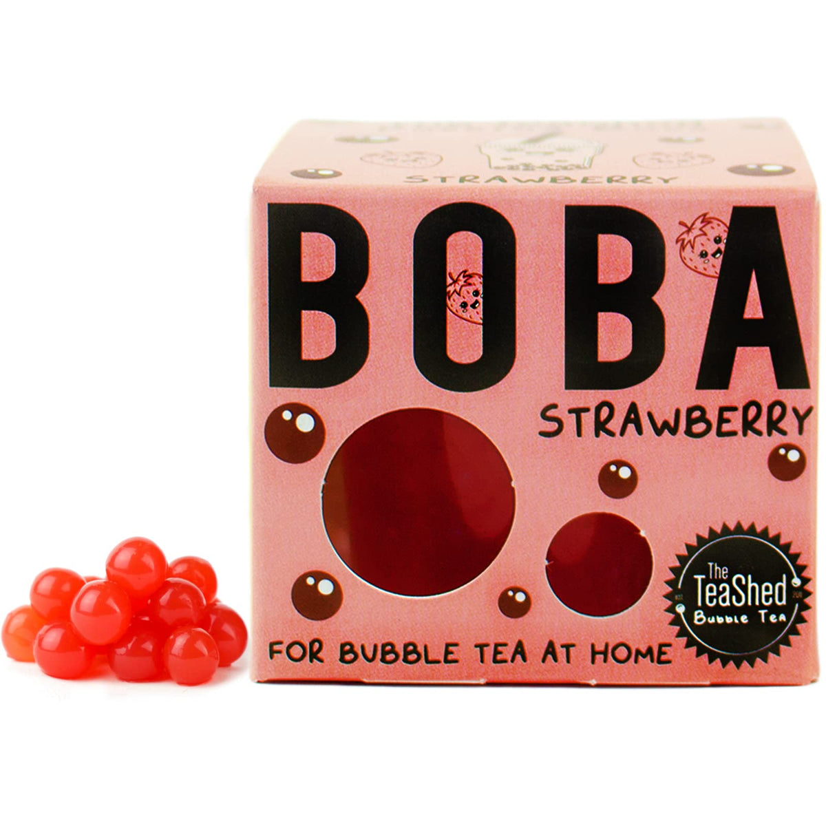 The TeaShed Bubble Tea Kit - 9 Servings | Vegan & Gluten-Free Popping Boba & Syrups 9