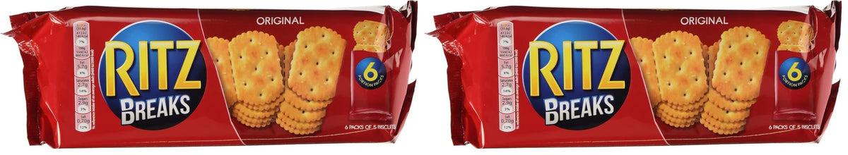 RITZ Original Crisp & Flatbreads - Savoury, Vegetarian, 190g Pack of 2
