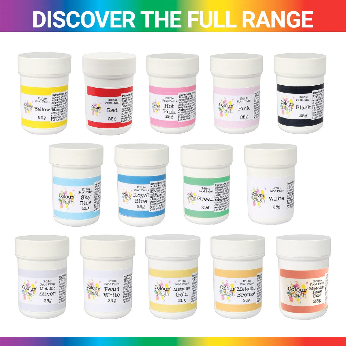 Colour Splash Edible Food Paint - Metallic Silver, 25g Pot | Cake Decorating 5