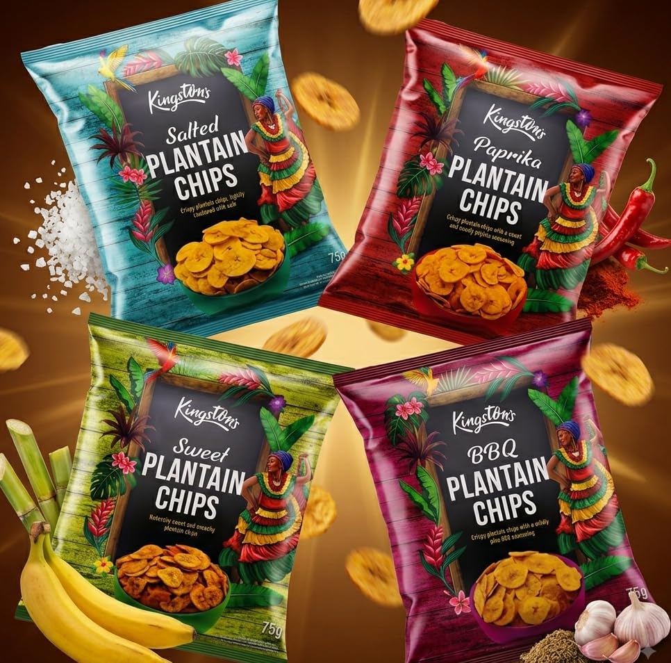 Kingston's Paprika Plantain Chips - Crispy Vegan Snack | 12 x 75g Multipack 4