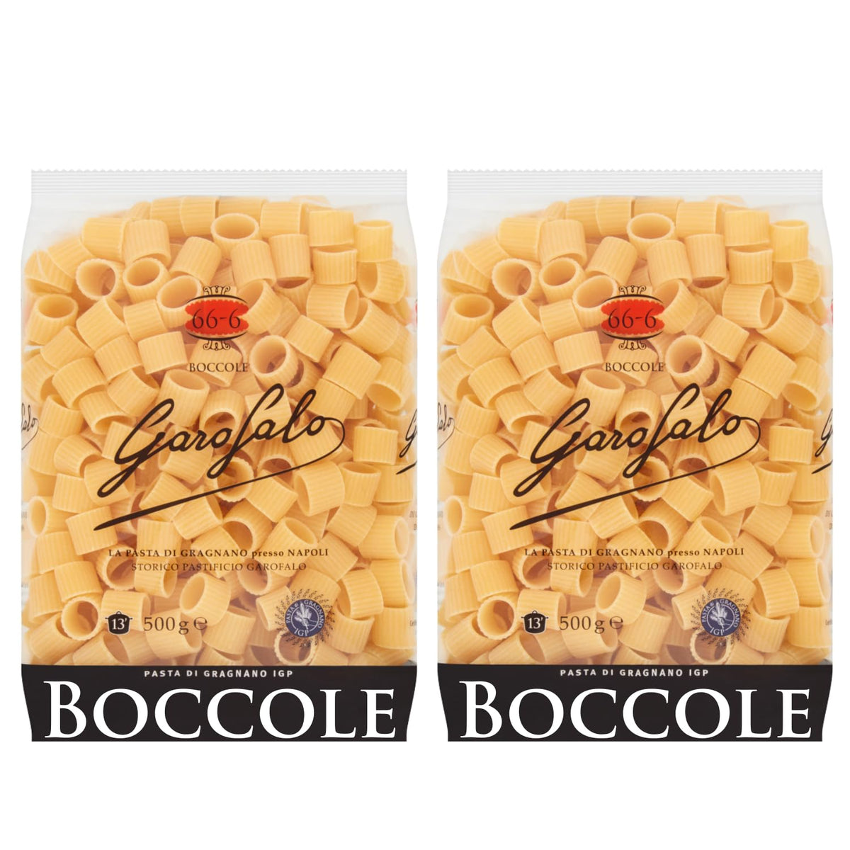Garofalo Boccole Short Pasta - 1000g (Pack of 2) | Durum Wheat Semolina | Pasta di Gragnano IGP