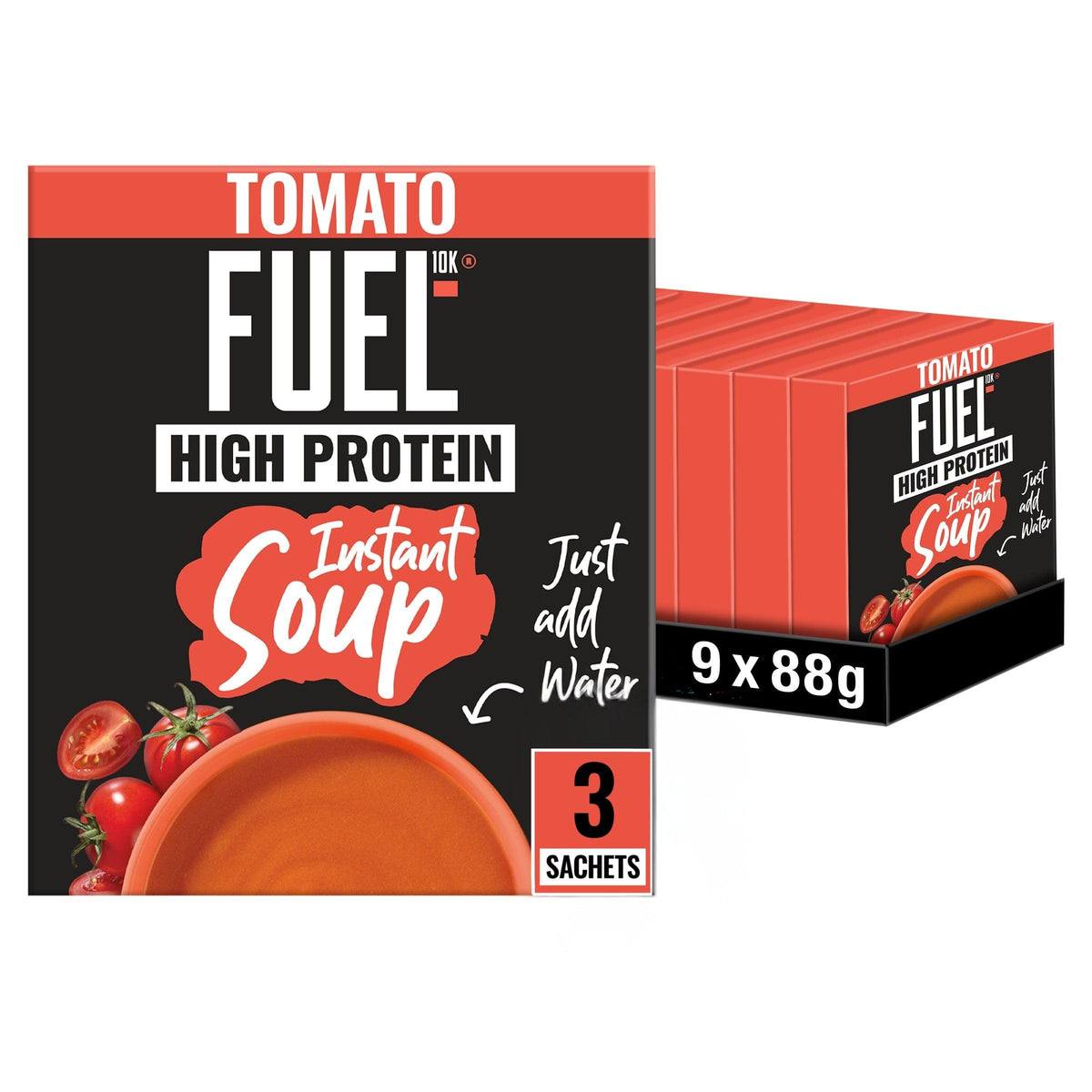 FUEL10K High Protein Tomato Instant Cup Soup - 27 Sachets