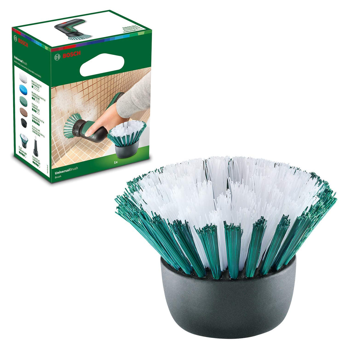 Bosch Bristle Brush - Heavy-Duty Bathroom & Kitchen Cleaning | Reusable | Green 1