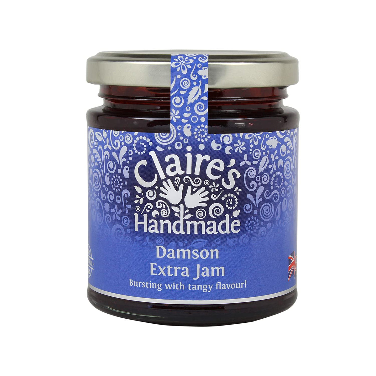 Claire's Handmade Damson Extra Jam - Tart Flavour, Gluten Free, Suitable for Vegans - 227g