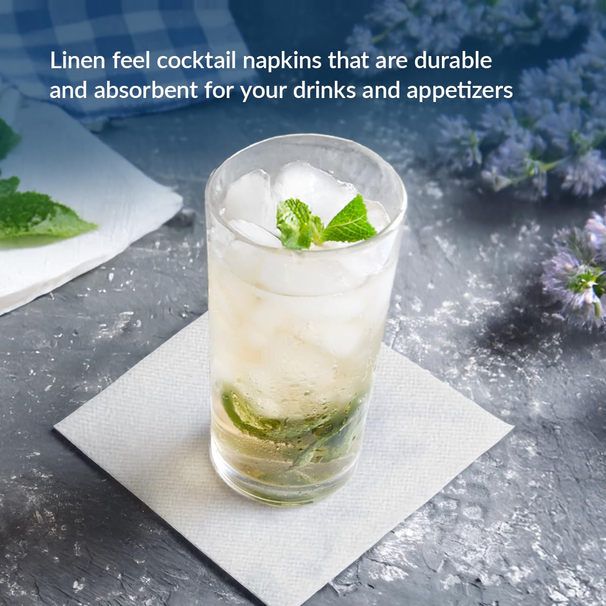 PAW Decor Collection Airlaid Cocktail Napkins - 100 Pieces | 20 x 20 cm | White 3