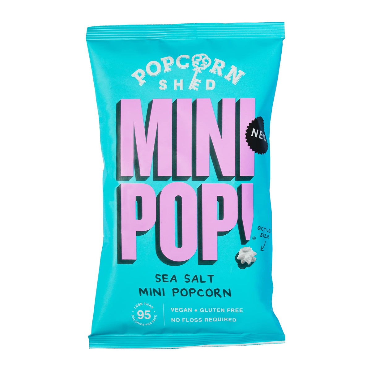 Popcorn Shed Mini Pop! Sea Salt Popcorn - Vegan, Low Calorie, Allergen Free, 20g