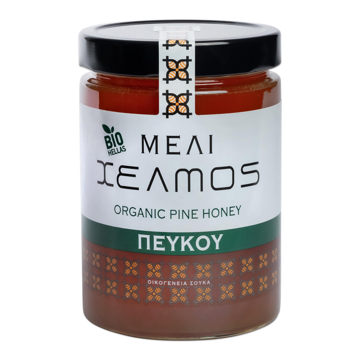 Helmos Organic Greek Pine Honey - 800g Jar | Authentic Flavor | Rich Sweetness