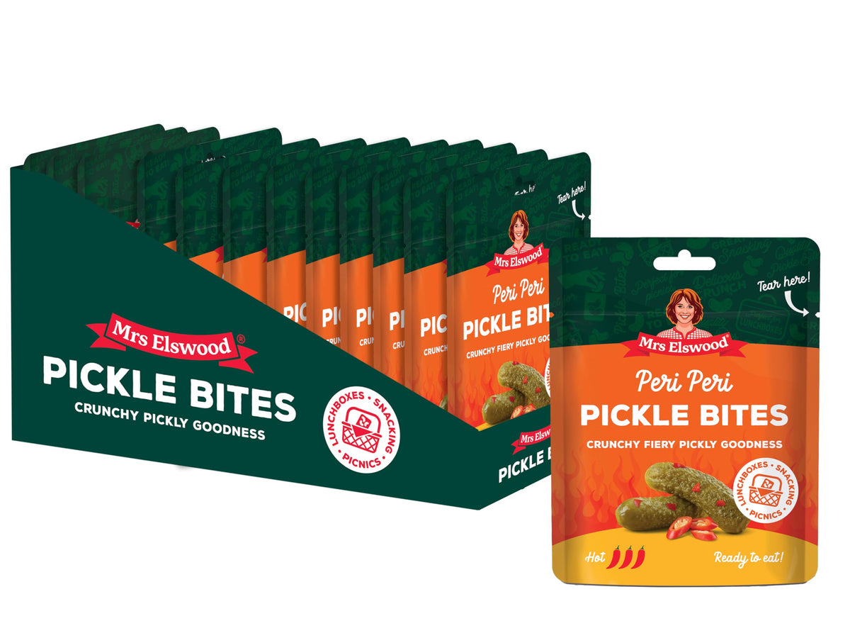 Mrs Elswood Peri Peri Pickle Bites - 50g Pouches (Pack of 12)