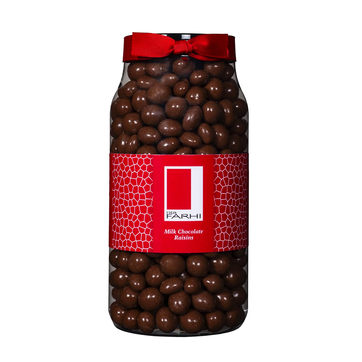 Rita Farhi Milk Chocolate Covered Raisins - 870g Jar | Vegetarian | Rainforest Alliance Chocolate