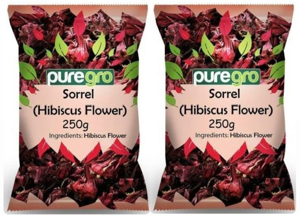 Puregro Dry Sorrel (Hibiscus Flower) - 500g (Pack of 2) | Herbal Tea