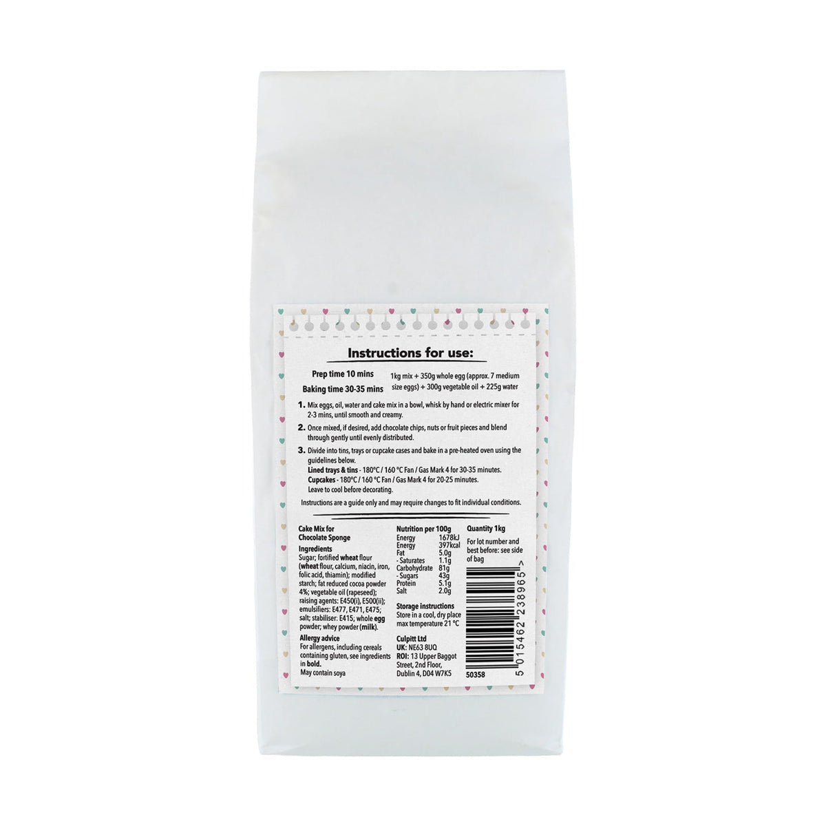 Baked With Love Chocolate Cake Mix - 1kg | Easy to Make | Rich Cocoa Flavour