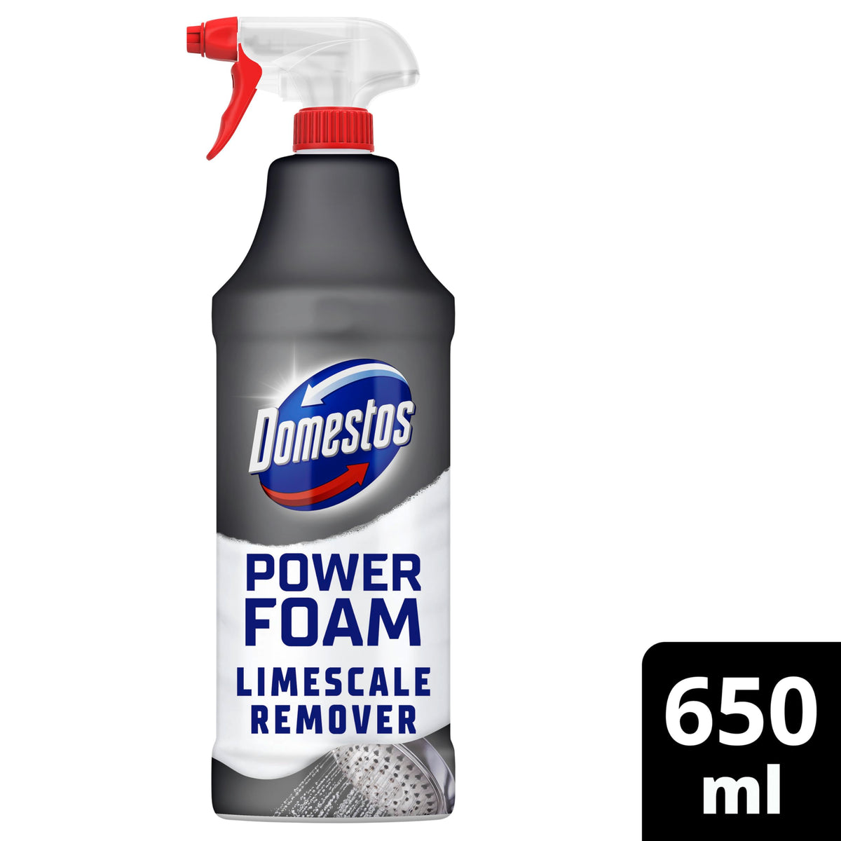 Domestos Power Foam Limescale Remover Toilet & Bathroom Cleaner Spray - 650 ml | Removes Limescale | Hospital Grade
