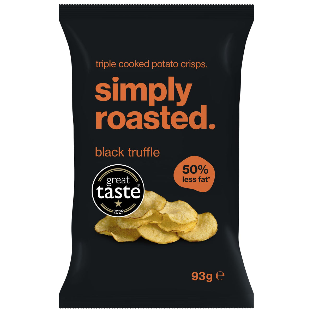Simply Roasted Black Truffle Crisps - 6 x 93g Sharer Bags | Roasted, Gluten-Free, Vegan