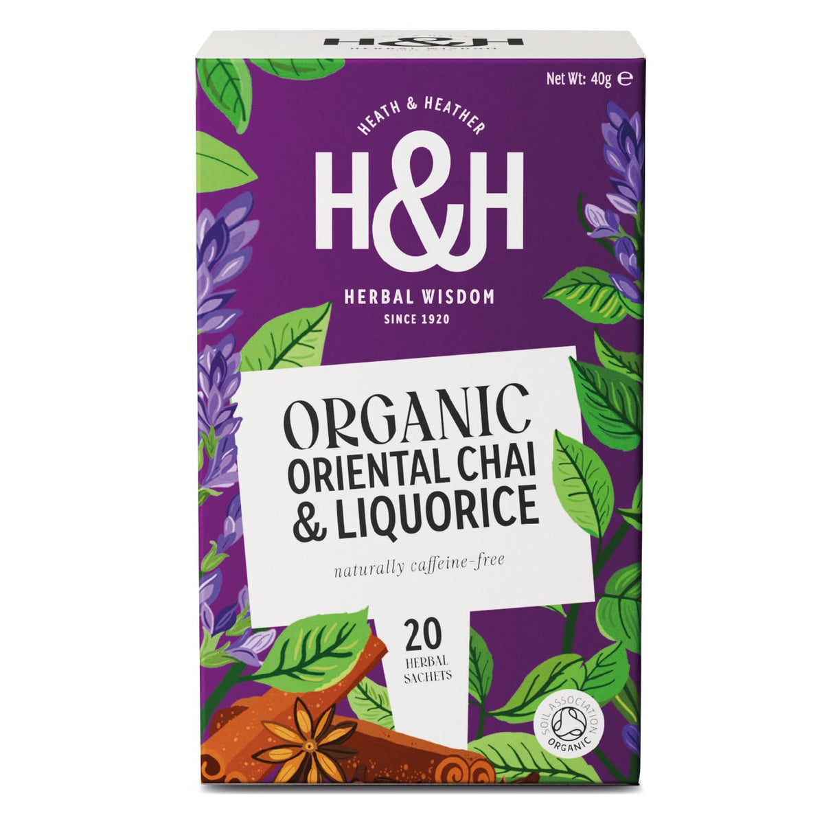 Heath & Heather Organic Oriental Chai & Liquorice Tea - 20 Biodegradable Tea Bags