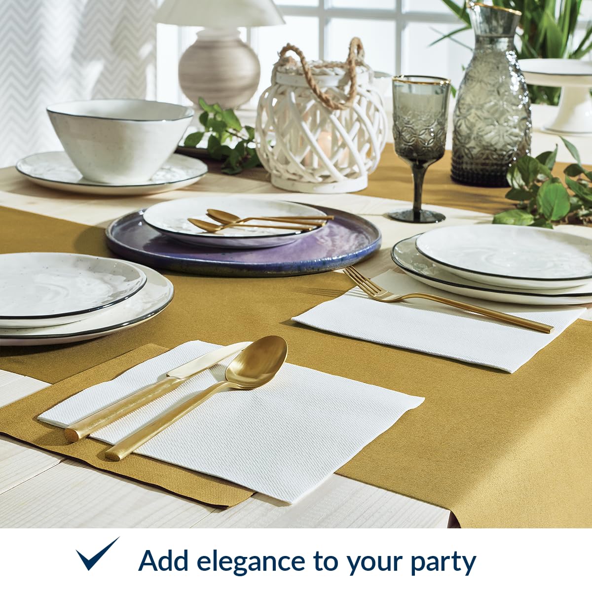 PAW Decor Collection Airlaid Napkins - 40 x 40 cm, 50 Pack, White 5