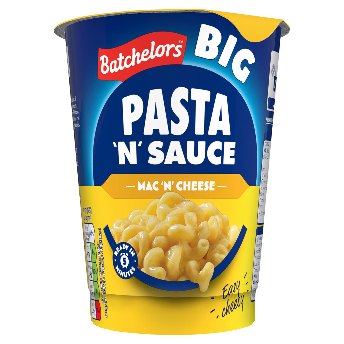 Batchelors Big Pasta 'n' Sauce Mac & Cheese - Creamy & Tasty | Low Fat | 5 Minute Prep | 6 x 85g Pots