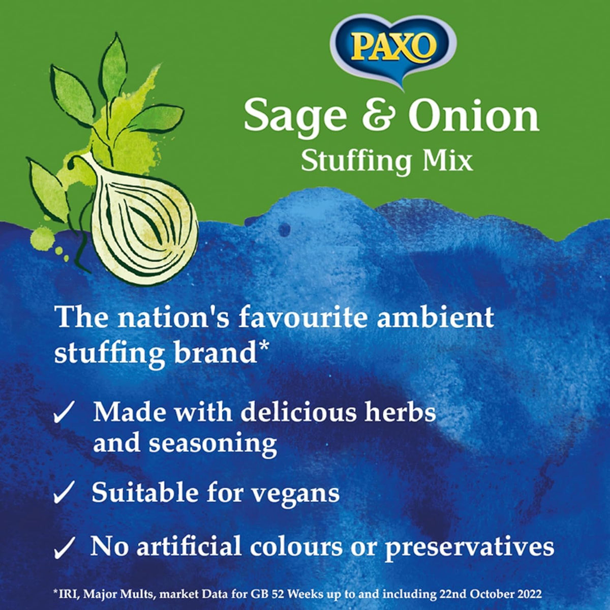 Paxo Sage & Onion Stuffing Mix - 340g Box (Pack of 8)