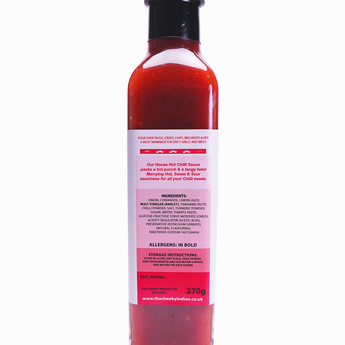 THE CHEEKY INDIAN Tang 'n' Cheek Hot Sauce - Ideal for Kebabs & BBQ | 220g 8