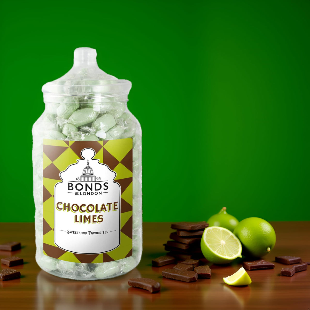 Bonds of London Chocolate Limes Jar - Retro Sweet Treat | 1.7 Kg 5