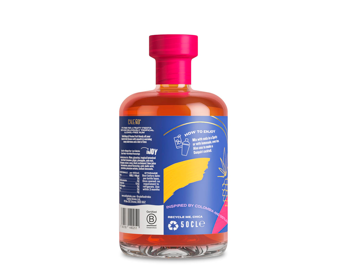 CALEÑO Mango & Passionfruit Tropical Alcohol Free Rum 50cl | Sugar Free | Vegan | Gluten Free 6