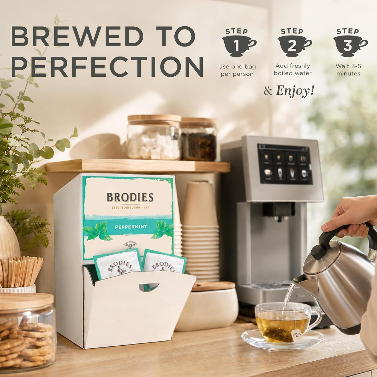 Brodies Peppermint Herbal Tea - Digestive Aid | 250 Tea Bags | Caffeine Free 4