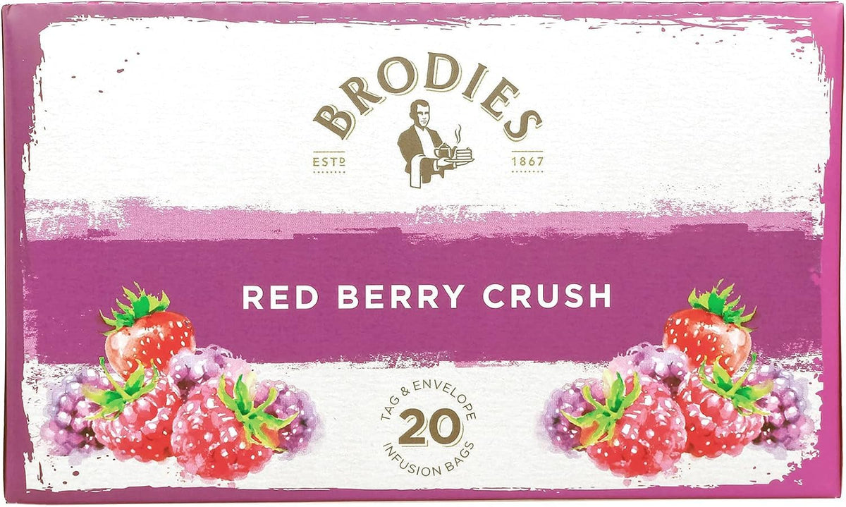 Brodies Red Berry Crush Fruit Tea - Caffeine-Free, 120 Tea Bags (6 Boxes of 20) 7