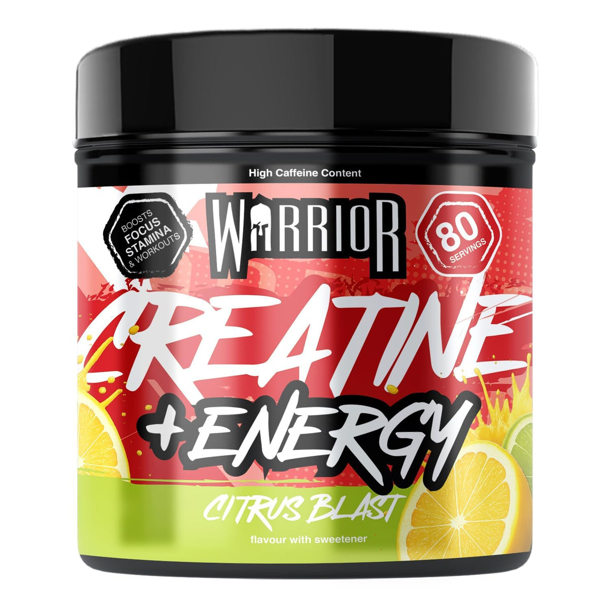 Warrior Creatine Plus Energy Powder - 360g | Caffeine & B Vitamins | Muscle Growth & Focus