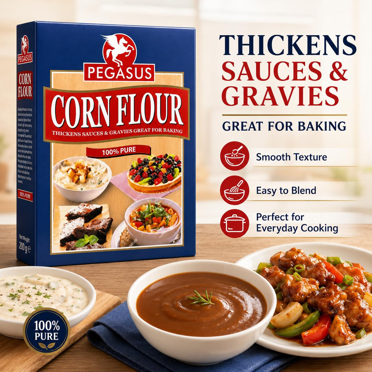 Pegasus Cornflour - Smooth Thickening Agent for Sauces, Gravies & Baking | 500g 2